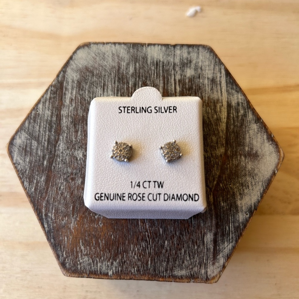 Genuine Rose Cut Diamond Earrings 1/4 ct. total weight Sale!
